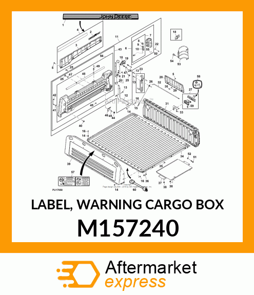 LABEL, WARNING CARGO BOX M157240