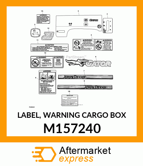 LABEL, WARNING CARGO BOX M157240