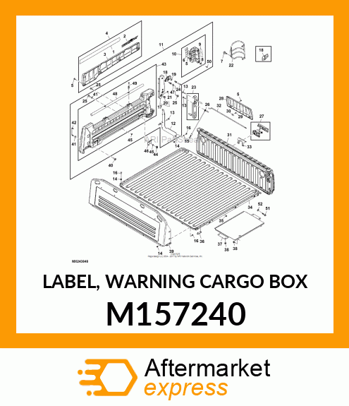 LABEL, WARNING CARGO BOX M157240