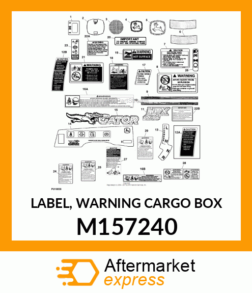 LABEL, WARNING CARGO BOX M157240