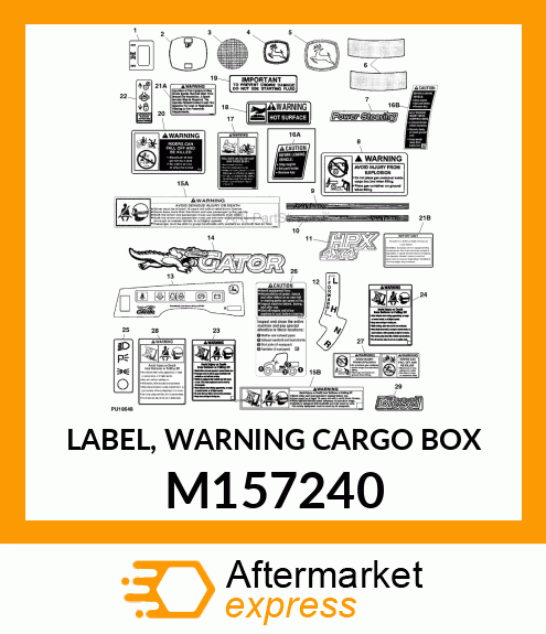 LABEL, WARNING CARGO BOX M157240