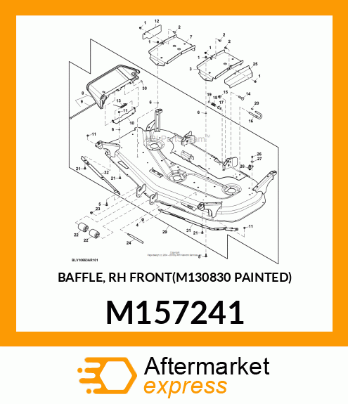 BAFFLE, RH FRONT(M130830 PAINTED) M157241