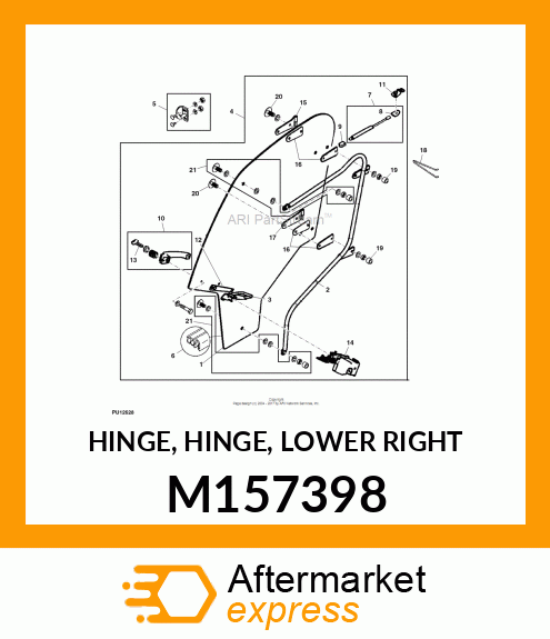 HINGE, HINGE, LOWER RIGHT M157398