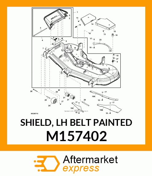 SHIELD, LH BELT PAINTED M157402