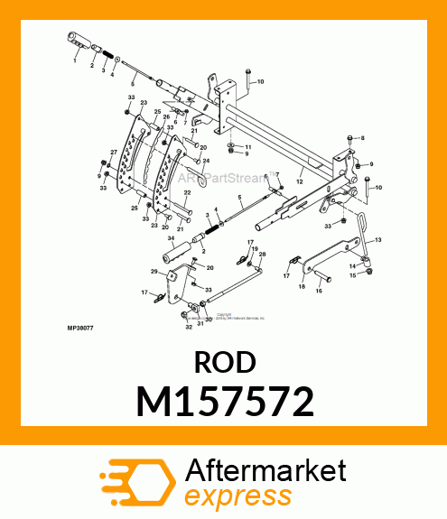 ROD, EZTRAK 42" FRONT DRAFT M157572