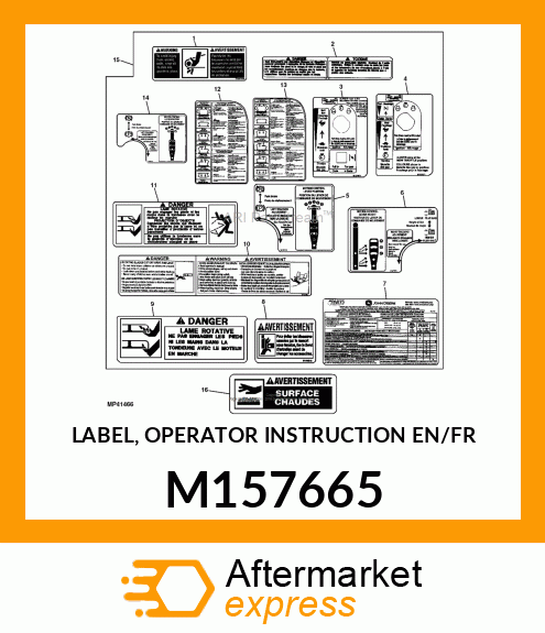 LABEL, OPERATOR INSTRUCTION EN/FR M157665