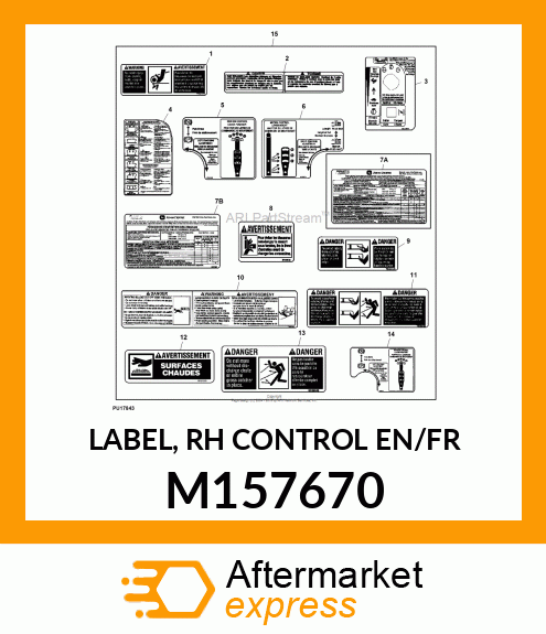 LABEL, RH CONTROL EN/FR M157670