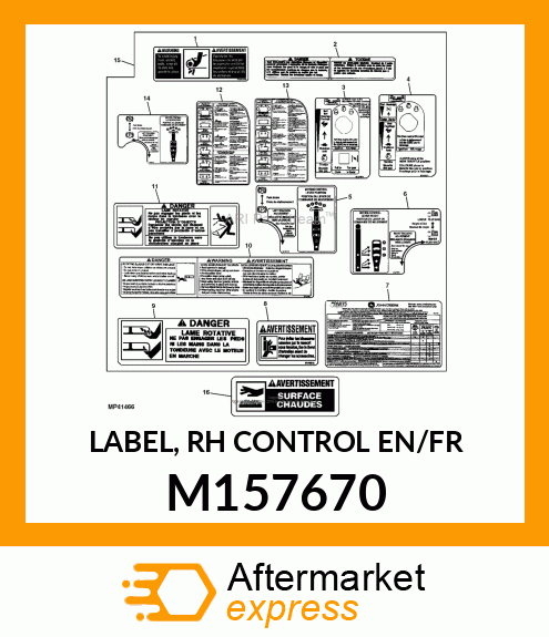 LABEL, RH CONTROL EN/FR M157670