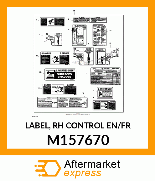 LABEL, RH CONTROL EN/FR M157670