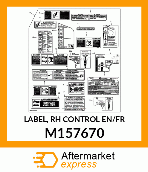 LABEL, RH CONTROL EN/FR M157670