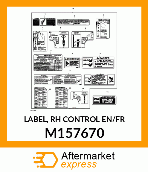 LABEL, RH CONTROL EN/FR M157670