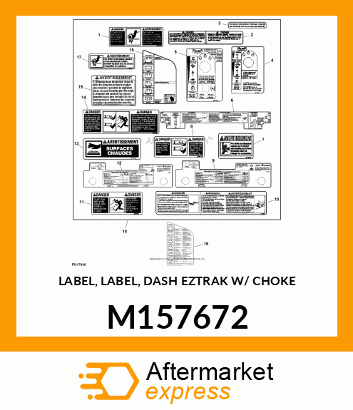 LABEL, LABEL, DASH EZTRAK W/ CHOKE M157672