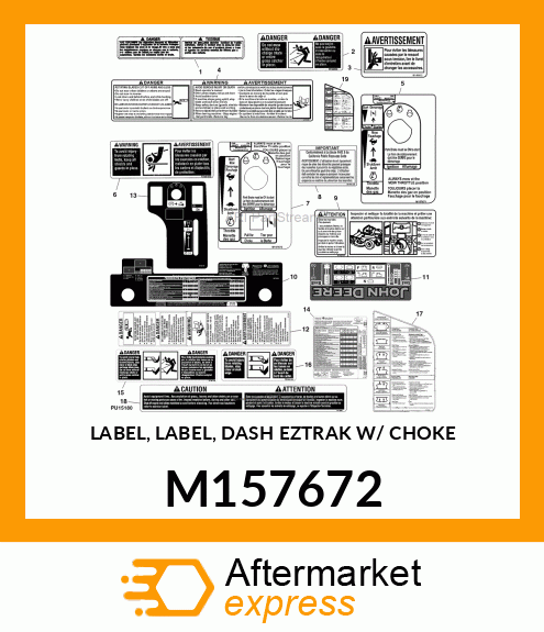 LABEL, LABEL, DASH EZTRAK W/ CHOKE M157672