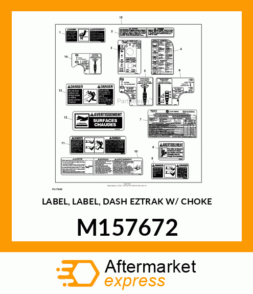 LABEL, LABEL, DASH EZTRAK W/ CHOKE M157672