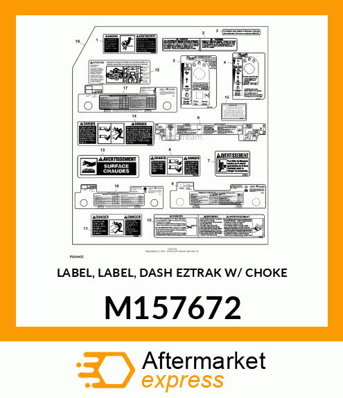 LABEL, LABEL, DASH EZTRAK W/ CHOKE M157672