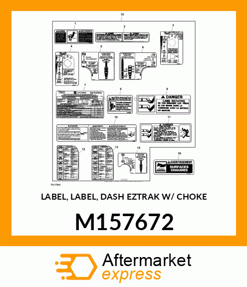 LABEL, LABEL, DASH EZTRAK W/ CHOKE M157672