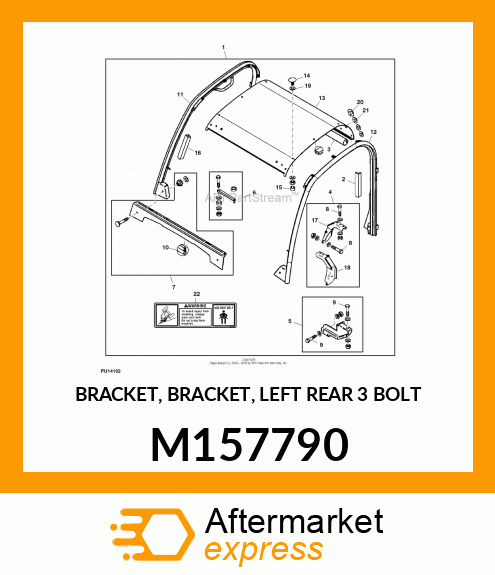 BRACKET, BRACKET, LEFT REAR 3 BOLT M157790