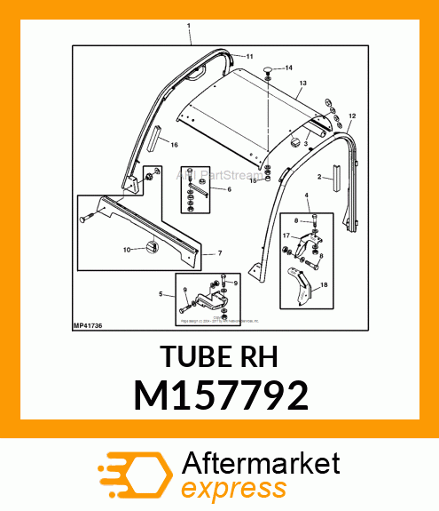 TUBE, TUBE, RIGHT SIDE 3 BOLT M157792