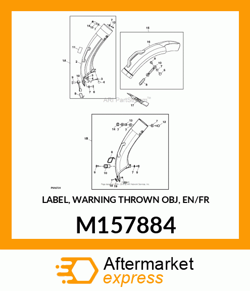 LABEL, WARNING THROWN OBJ, EN/FR M157884