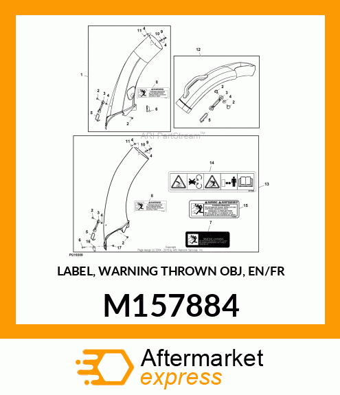 LABEL, WARNING THROWN OBJ, EN/FR M157884