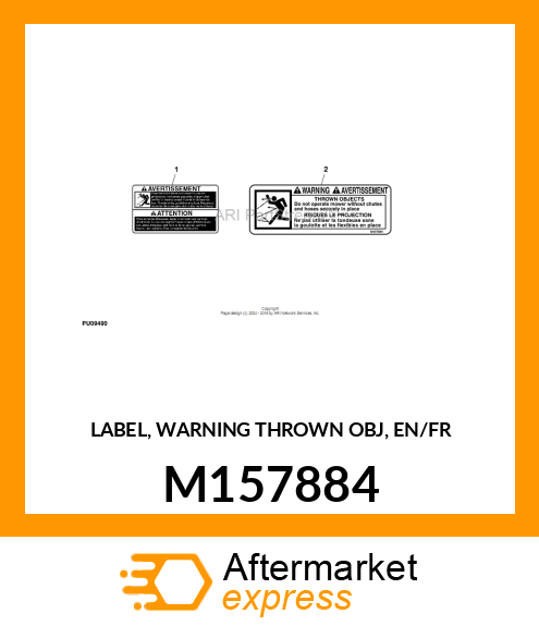 LABEL, WARNING THROWN OBJ, EN/FR M157884