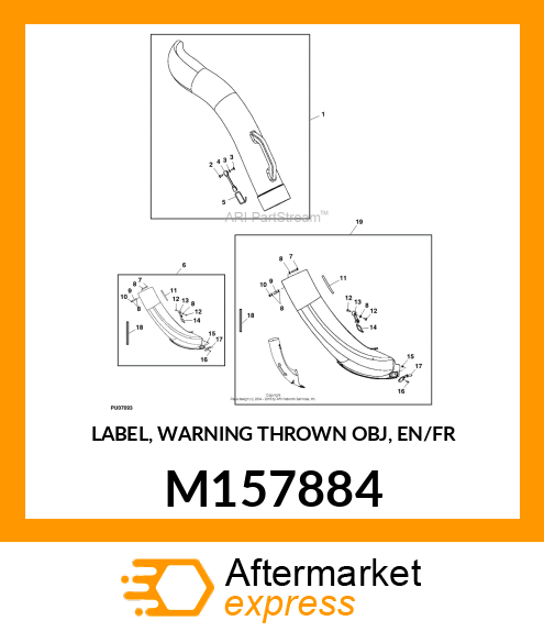 LABEL, WARNING THROWN OBJ, EN/FR M157884