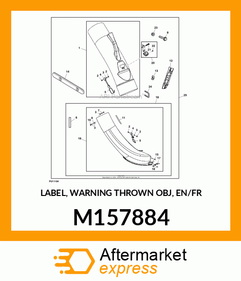 LABEL, WARNING THROWN OBJ, EN/FR M157884