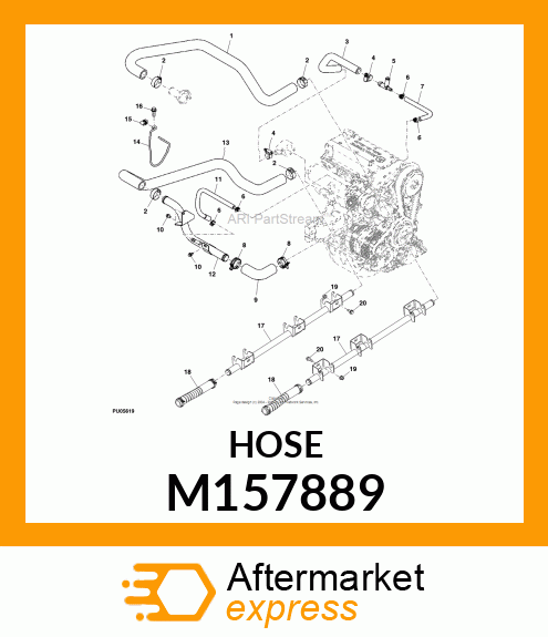 HOSE, HOSE, THROTTLEBODY TO TEE M157889