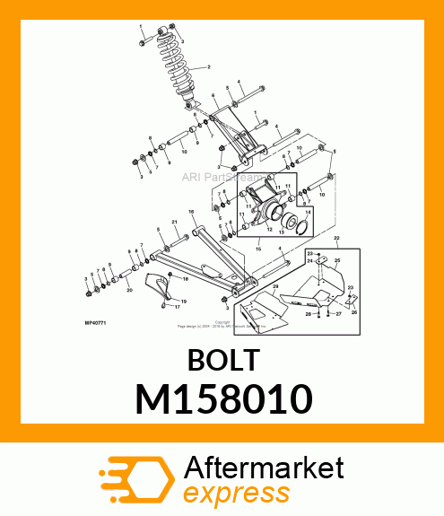 BOLT, CARRIAGE 5/16" BLACK M158010