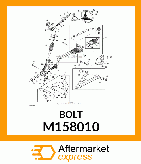 BOLT, CARRIAGE 5/16" BLACK M158010