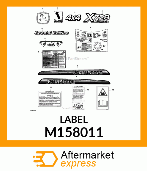 LABEL, SERVICE CHART M158011