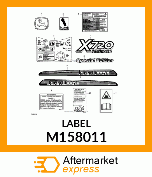 LABEL, SERVICE CHART M158011