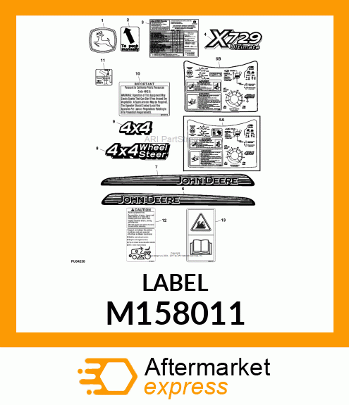 LABEL, SERVICE CHART M158011