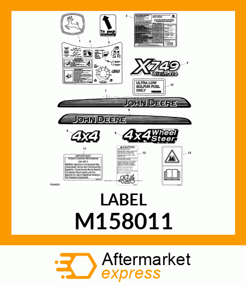 LABEL, SERVICE CHART M158011