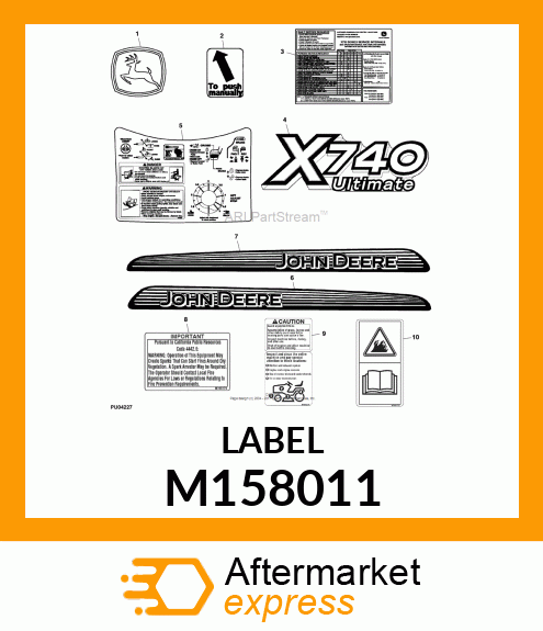 LABEL, SERVICE CHART M158011