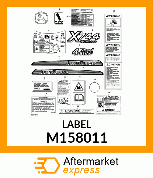 LABEL, SERVICE CHART M158011