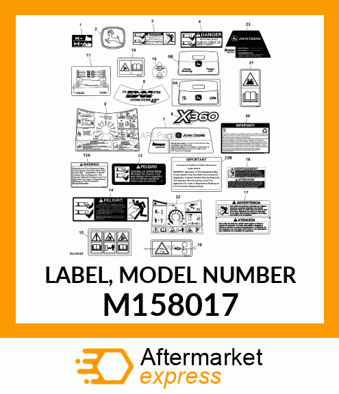 LABEL, MODEL NUMBER M158017