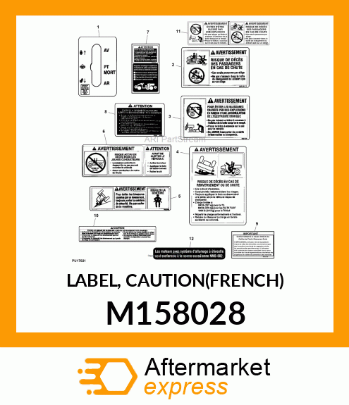 LABEL, CAUTION(FRENCH) M158028