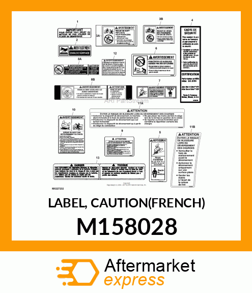 LABEL, CAUTION(FRENCH) M158028