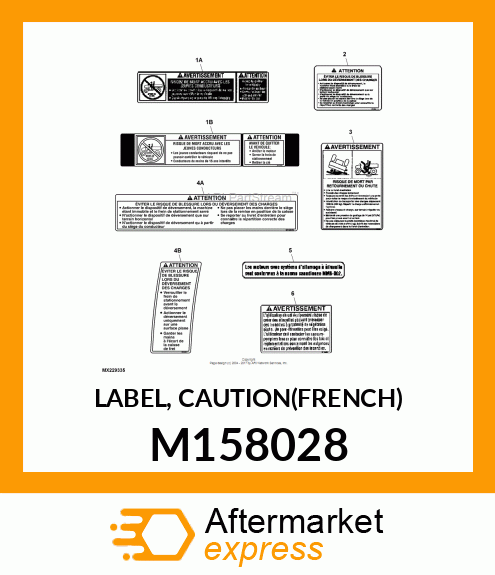 LABEL, CAUTION(FRENCH) M158028