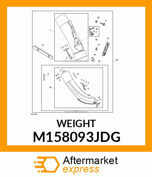 WEIGHT, CAST 18 LB / 8.2 KG M158093JDG