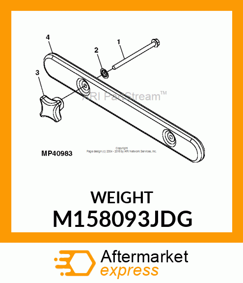 WEIGHT, CAST 18 LB / 8.2 KG M158093JDG