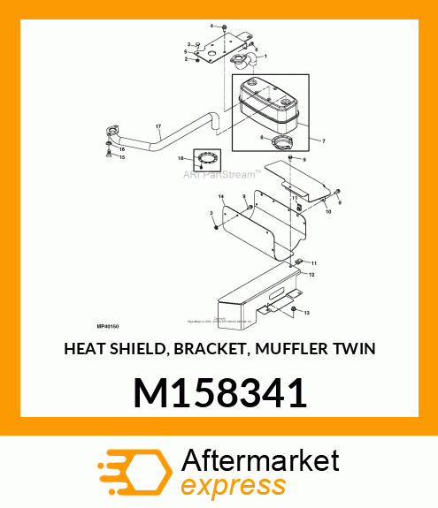 HEAT SHIELD, BRACKET, MUFFLER TWIN M158341