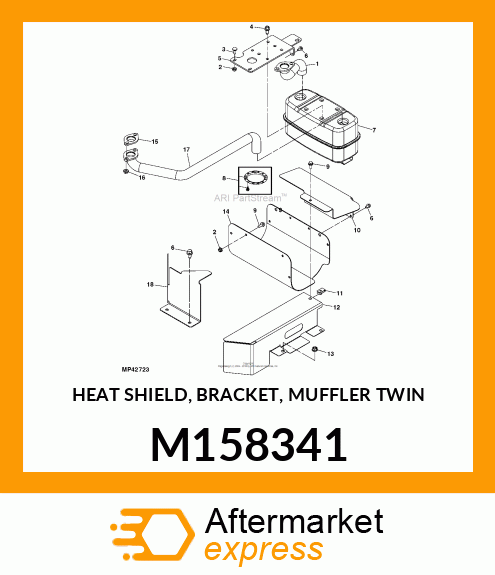 HEAT SHIELD, BRACKET, MUFFLER TWIN M158341