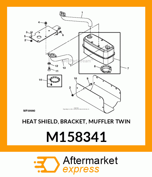 HEAT SHIELD, BRACKET, MUFFLER TWIN M158341