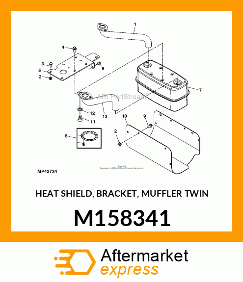 HEAT SHIELD, BRACKET, MUFFLER TWIN M158341