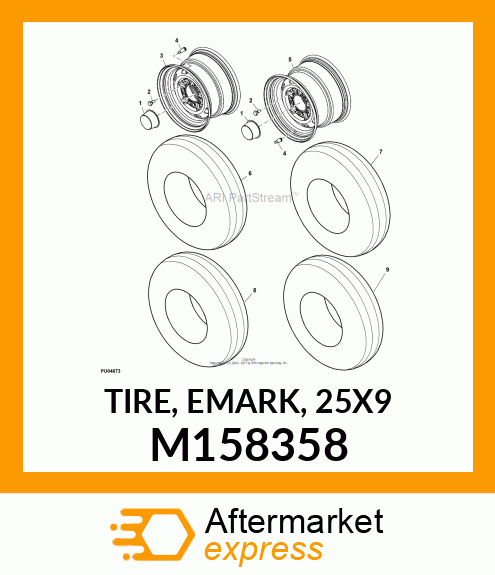 TIRE, EMARK, 25X9 M158358