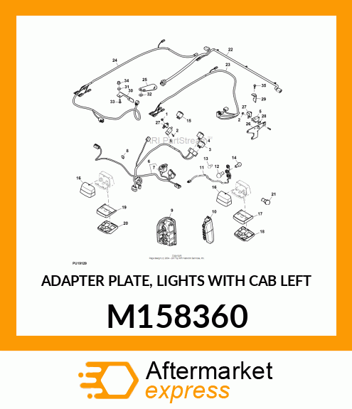 ADAPTER PLATE, LIGHTS WITH CAB LEFT M158360