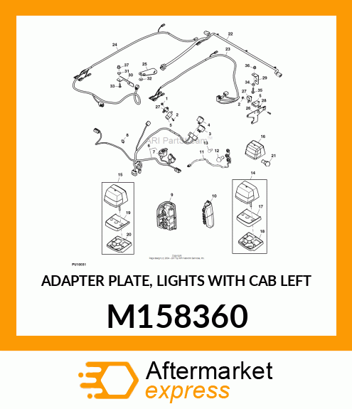 ADAPTER PLATE, LIGHTS WITH CAB LEFT M158360