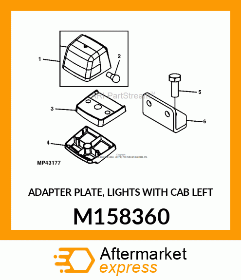 ADAPTER PLATE, LIGHTS WITH CAB LEFT M158360